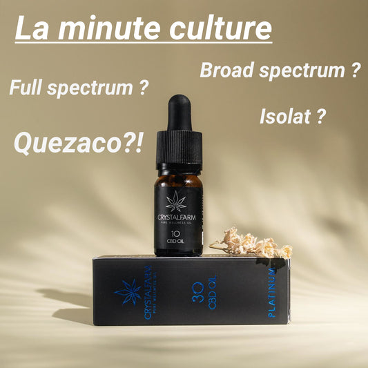 Minute culture | les huiles de CBD : Isolat, broad spectrum, full spectrum ?